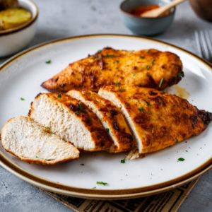 Knusprige Hähnchenbrust aus der Heißluftfritteuse, perfekt für jede Mahlzeit.
