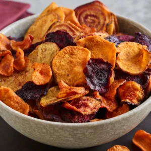 Knusprige Ninja Gemüsechips aus der Heißluftfritteuse - gesunder Snack selbstgemacht.